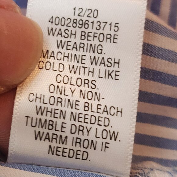 Croft & Barrow Easy Care Blue Stripe SS Button Up Cotton Poly Dress Shirt Sz XXL - Picture 16 of 16